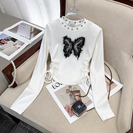 BY39#韩版设计感打底衫休闲百搭长袖T恤女装秋季款上衣