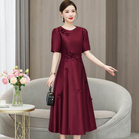 PF4014#夏新款妈妈礼服年轻妈妈礼服喜婆婆婚宴装