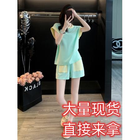 PF4041#小个子短袖短裤套装女夏季 新款时尚洋气休闲运动两件套高级感