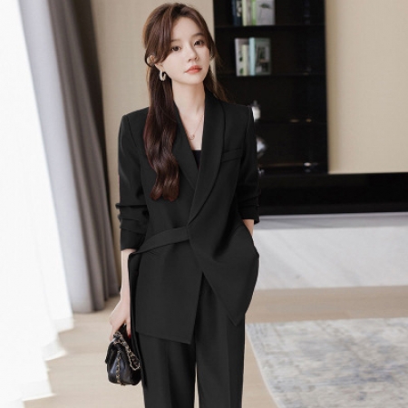 PF4754#黑色西装外套女春秋2024新款职业气质女神范高端正装休闲西服套装女裝批發 服裝批發 服裝貨源