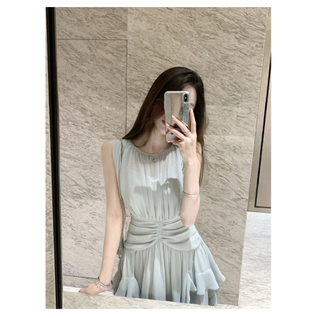 MY10762# JustQin2025新款夏装调感岛屿收腰雪纺裙子气质短裙连衣裙女女裝貨源服裝批發